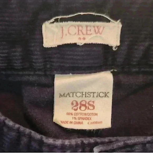 J. Crew Matchstick  Corduroy Blue Jeans Size 28 Short - Picture 6 of 7